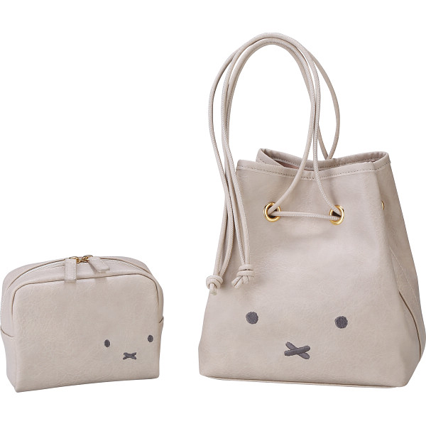 ディック・ブルーナ　ミッフィーポーチ＆ショルダーセット  グレージュ