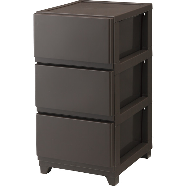 デコニーチェスト３段  ダークブラウン