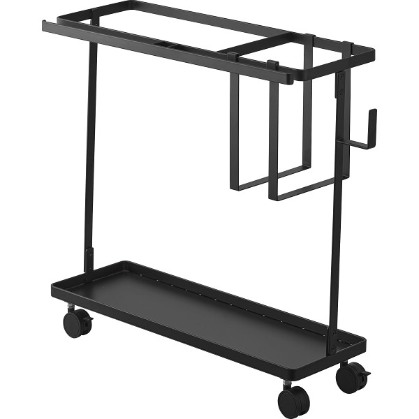 キャスター付きフィットネスグッズ収納ラック  ブラック