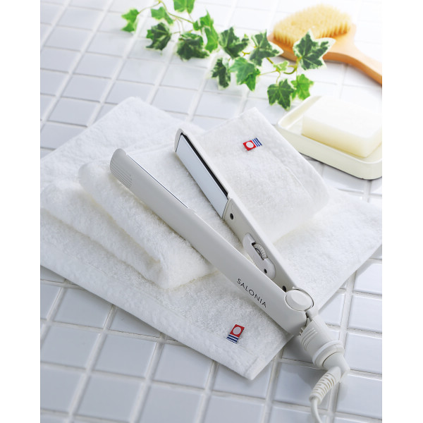サロニア　ストレートヘアアイロン＆今治フェイスタオル２枚セット
