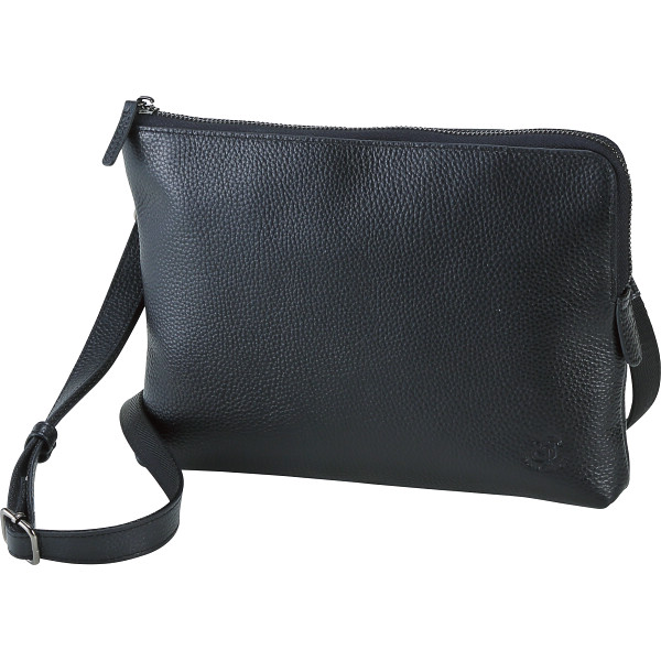 サニータンナリー　シュリンクエンボスレザークラッチショルダー  ブラック