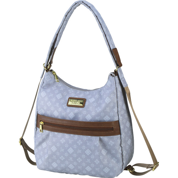 ミチコロンドンジーンズ　モノグラム２ＷＡＹリュック  ライトグレー