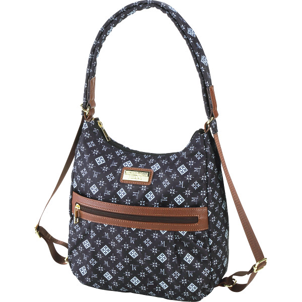 ミチコロンドンジーンズ　モノグラム２ＷＡＹリュック  ブラック