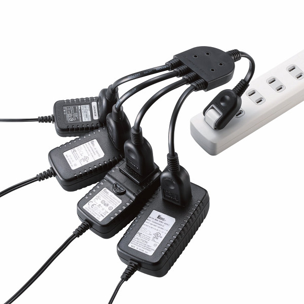エレコム　ＡＣアダプタ用電源延長コード　２０ｃｍ ブラック