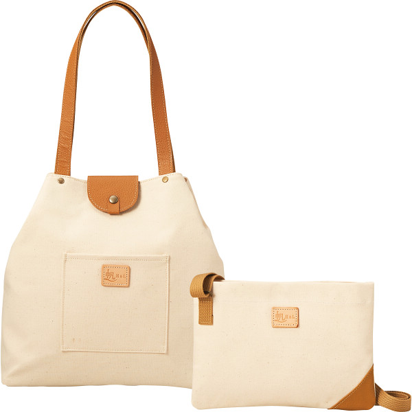 ＨａＬ　倉敷産帆布×姫路レザー　Ａライントート＆サコッシュ キナリ