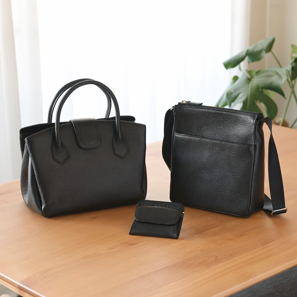 良品工房　日本製牛革婦人バッグ３点セット