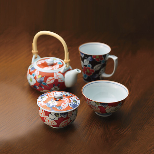 伊万里焼　色彩山茶花　ホームセット