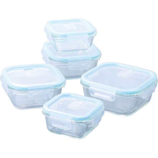 耐熱ガラス容器　角型５点セット