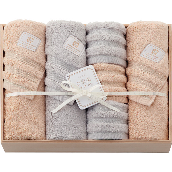今治謹製　ご褒美タオル　バス・フェイスタオルセット（木箱入）