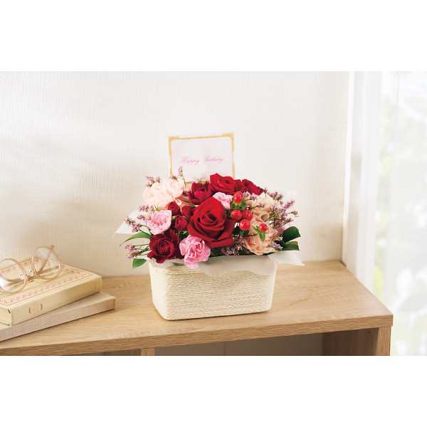 バースデーフラワー（生花アレンジ）（お名入れ）　A