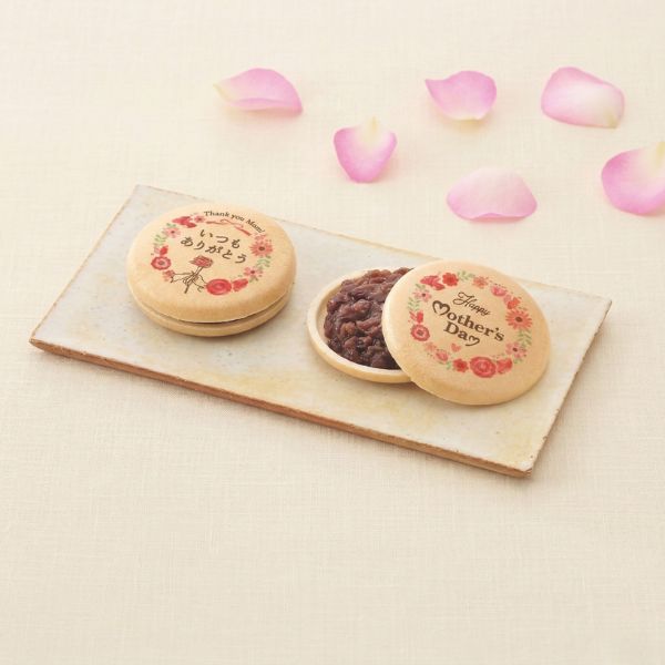 4/30まで申し込み可　【母の日専用】母の日オリジナルプリント最中とマーガレット鉢植え５号のセット