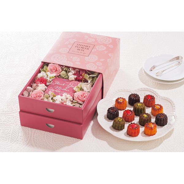 5/17まで申し込み可　【母の日専用】スイーツ＆フラワーＢＯＸ　銀座ミニカヌレ