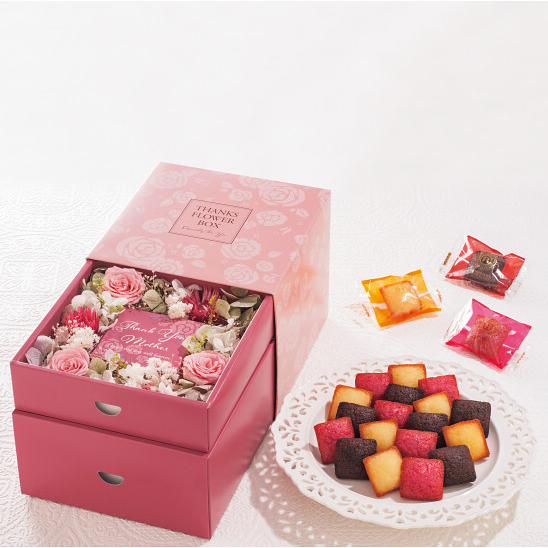 5/17まで申し込み可　【母の日専用】スイーツ＆フラワーＢＯＸ　銀座プチガトー