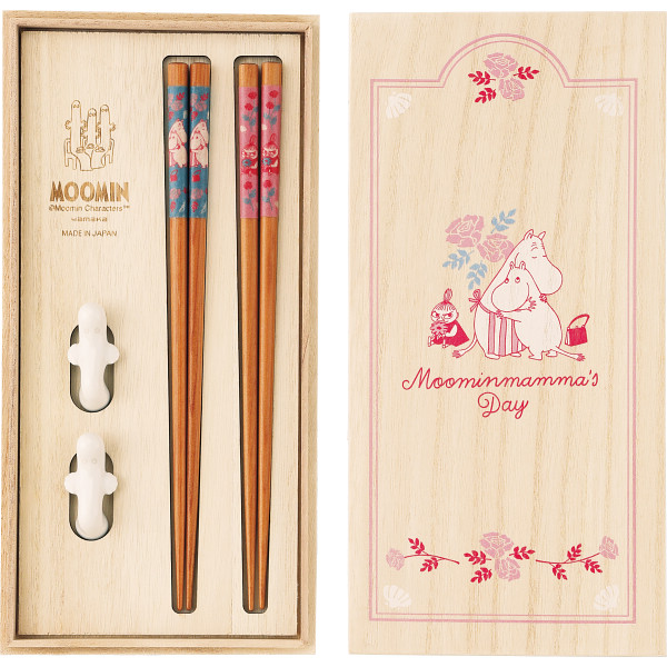 5/17まで申し込み可　【母の日専用】ムーミン　Ｍｏｏｍｉｎｍａｍａ’ｓＤａｙ　木箱入ペア箸セット