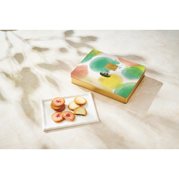 5/17まで申し込み可　【母の日専用】１００周年　リト＠葉っぱ切り絵／ゴディバラングドシャクッキー缶入