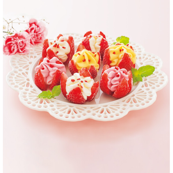 5/17まで申し込み可　【母の日専用】博多あまおう　花いちごのアイス（７個）