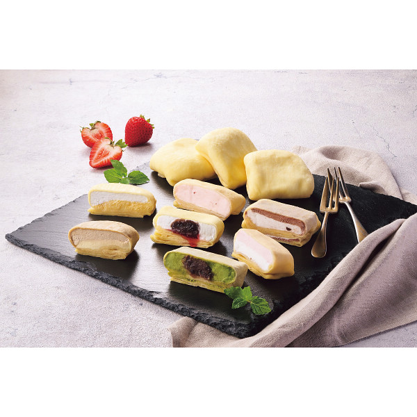 6/21まで申し込み可　【父の日専用】和田又　７種の手包みもちっとクレープ（１０個）