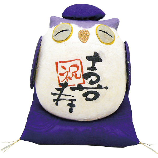 ちぎり和紙 長寿の祝いふくろう 喜寿