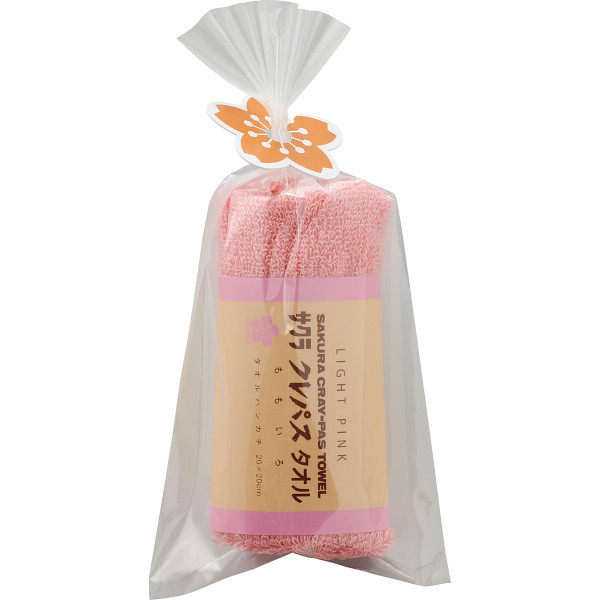 クレパスタオル タオルハンカチ ピンク