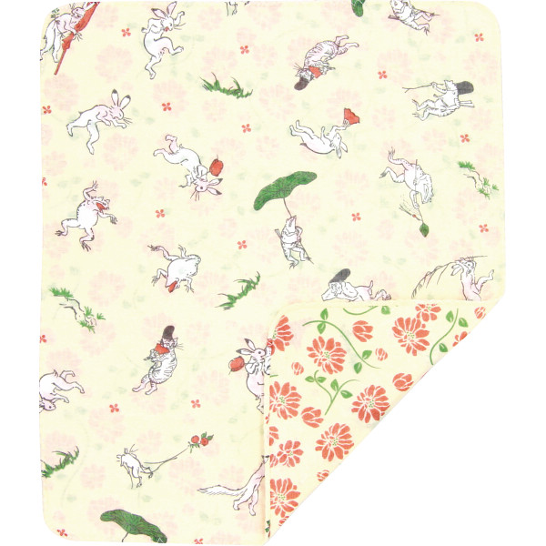 くろちく 両面ガーゼハンカチ 戯画と蔓花