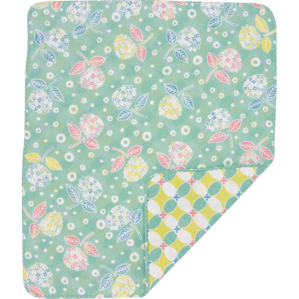 くろちく 両面ガーゼハンカチ 紫陽花とみなわ