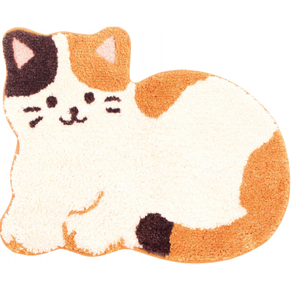 ファンディトアニマル 洗えるマット みけねこ