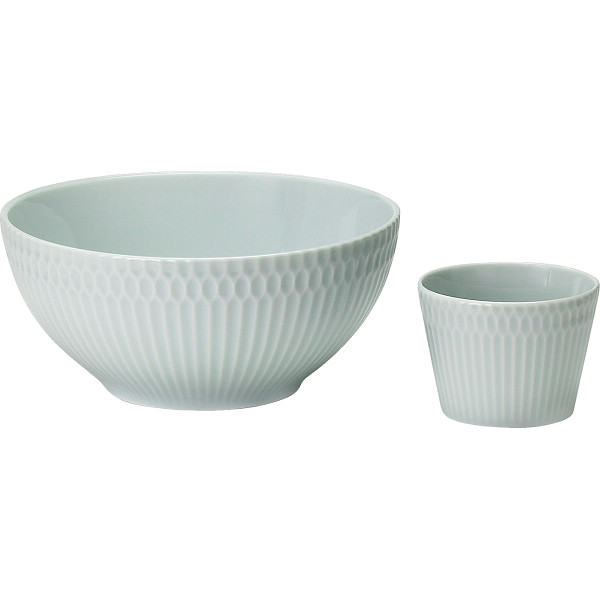 小田陶器 さざなみ 爽麺セット ブルーホワイト