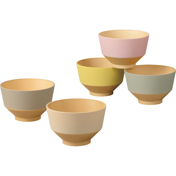 日々色 抗菌汁椀 ５客セット