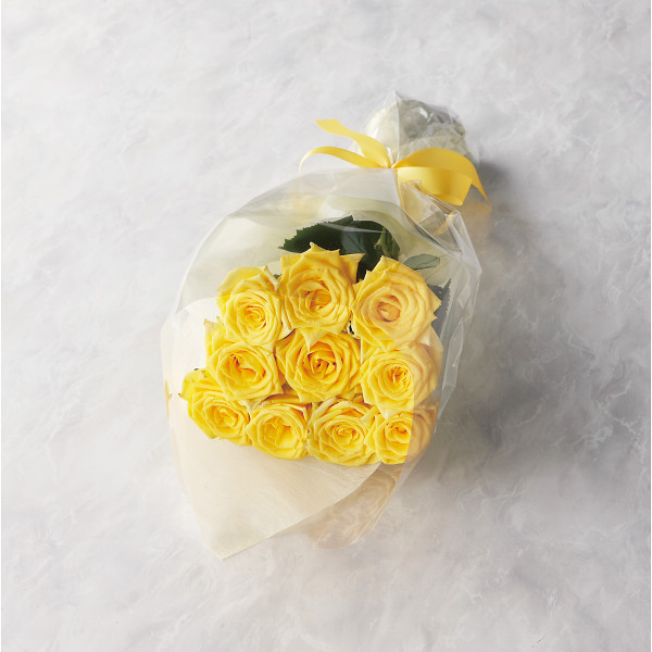 バラの花束 １０本から１５本までのお申し込み イエロー