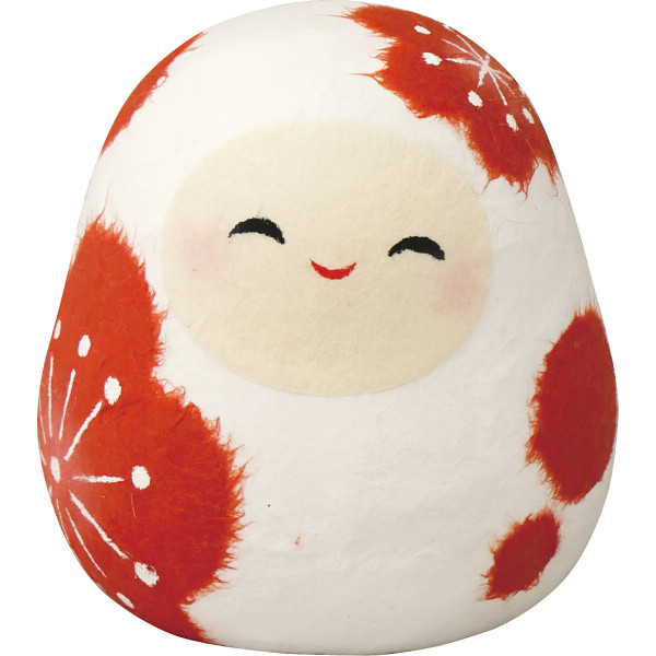 リュウコドウ ちぎり和紙花笑みだるま 白
