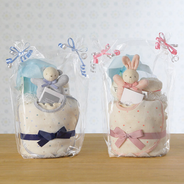 おむつケーキ(コンペイトウプリント)ブルー