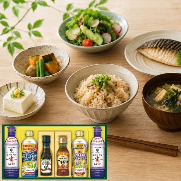 日清 ヘルシーオイル＆キッコーマン生しょうゆギフト