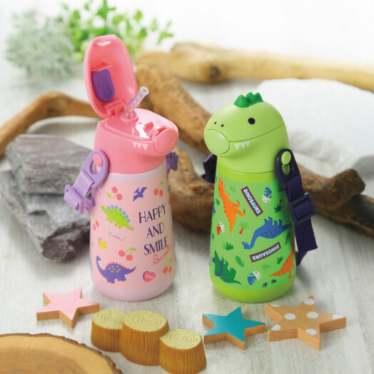 ダイカットステンレスストローボトル(４００ｍｌ) ディノザウルス
