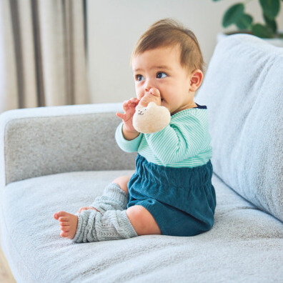 オーガニック　レッグウォーマー×ガラガラセット　B