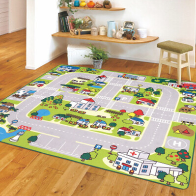 子供が喜ぶ洗えるラグ　A