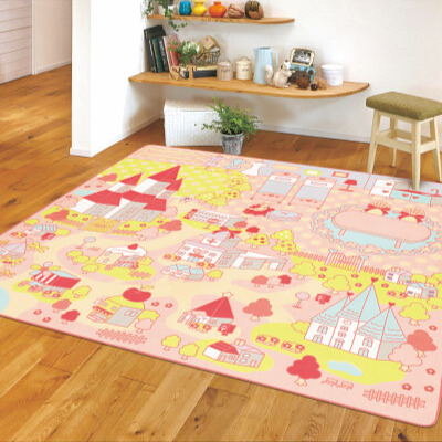子供が喜ぶ洗えるラグ　B