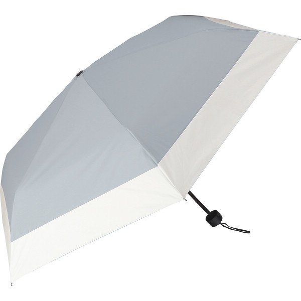 ジミージー　晴雨兼用ＵＶ加工　折りたたみ傘（５５ｃｍ）　グレー・オフホワイト