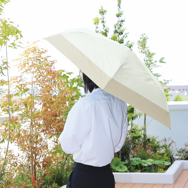 ジミージー　晴雨兼用ＵＶ加工　折りたたみ傘（５５ｃｍ）　オフホワイト・ベージュ