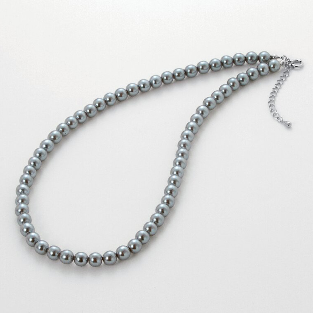 人工パールネックレス(グレー)