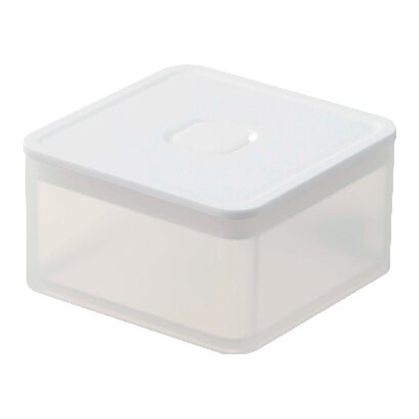 バルブ付き密閉保存容器 スクエア(ホワイト)