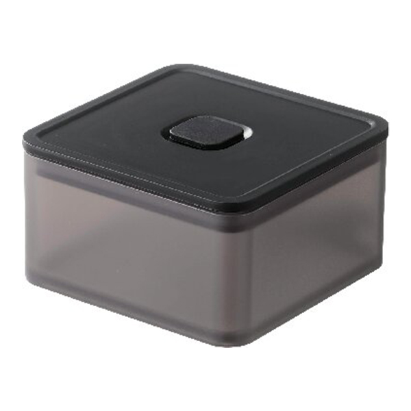 バルブ付き密閉保存容器 スクエア(ブラック)