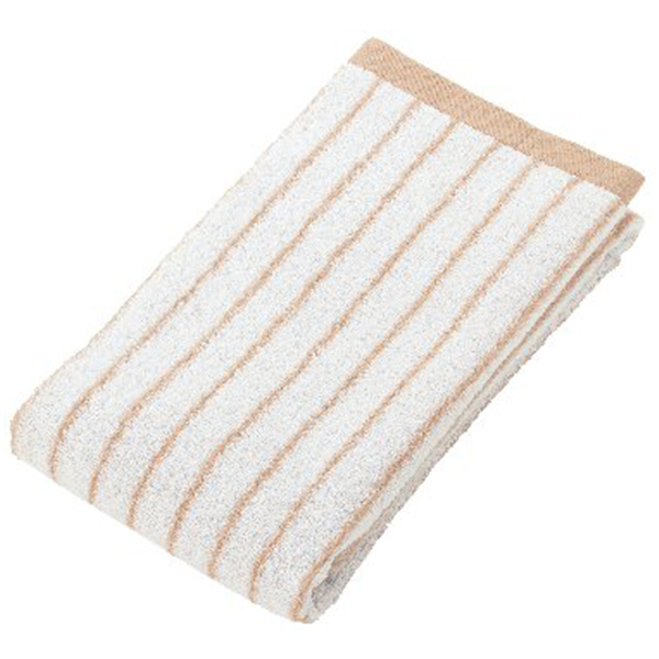 ストライプ フェイスタオル(ベージュ)