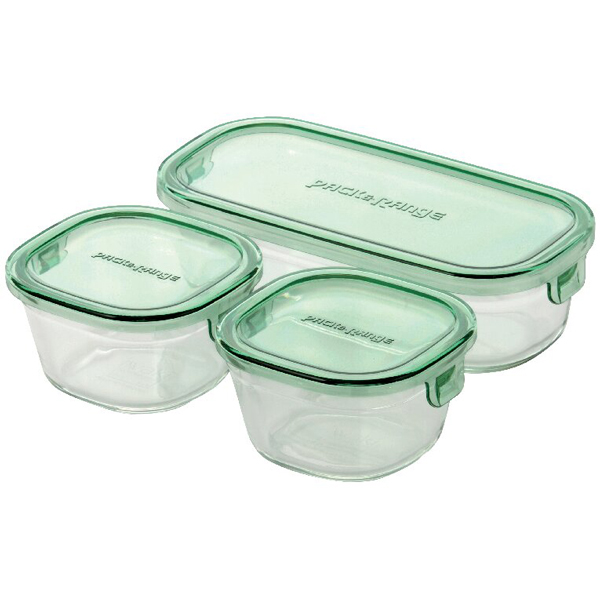 イワキ パックアンドレンジ 角型3点セット(グリーン)