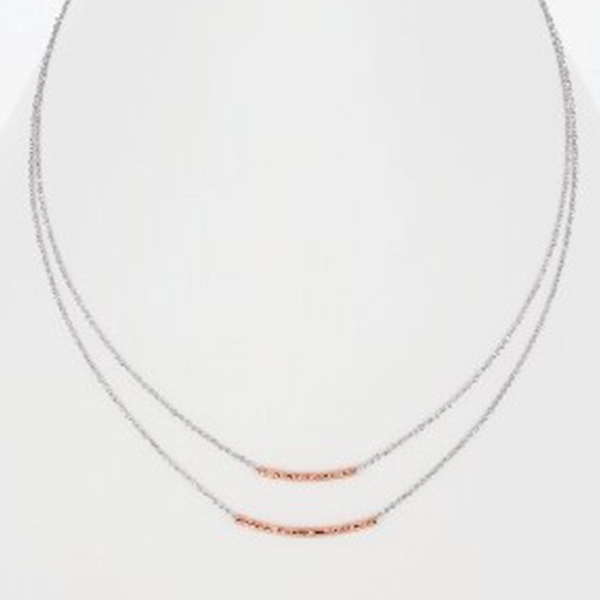 アトリエ・エトラ 2連ネックレス(ピンクゴールド色)