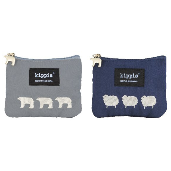 キッピス ティッシュポーチ2個セット(グレー・ネイビー)