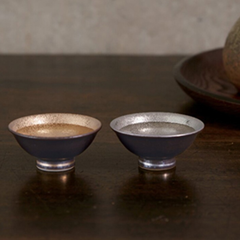 有田焼 平盃(結晶金色塗)