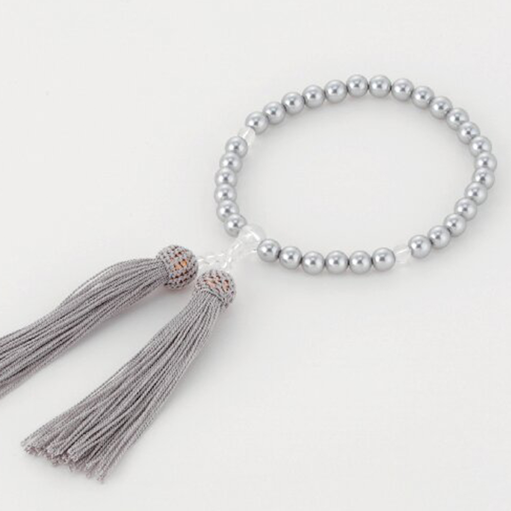 人工パール念珠(グレー)
