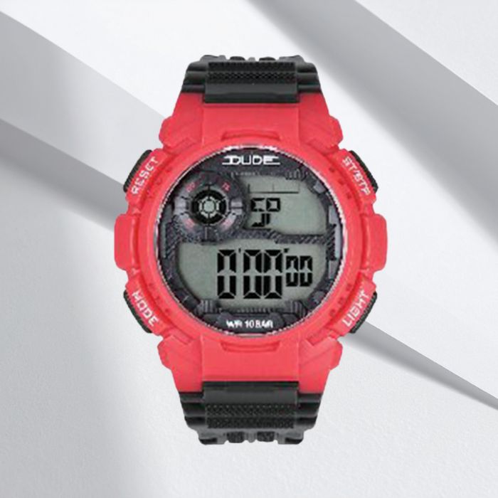 10気圧防水デジタルウオッチ(レッド)