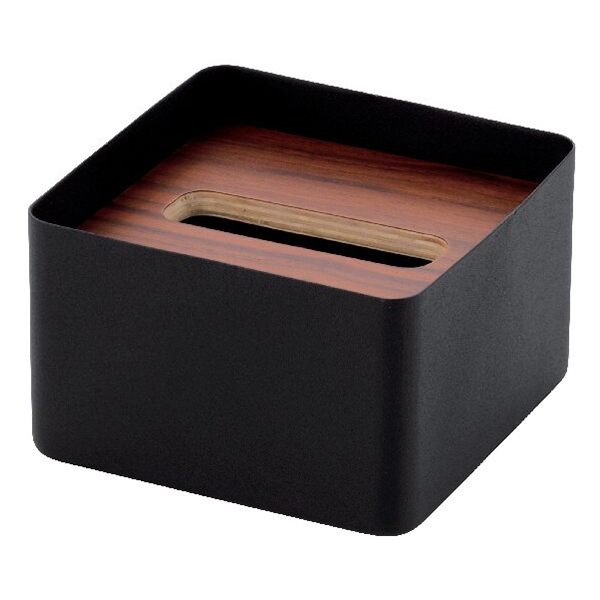 フタ付きティッシュケース(ブラウン)