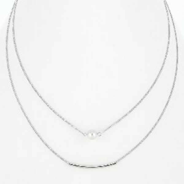 2連ネックレス(シルバー色)